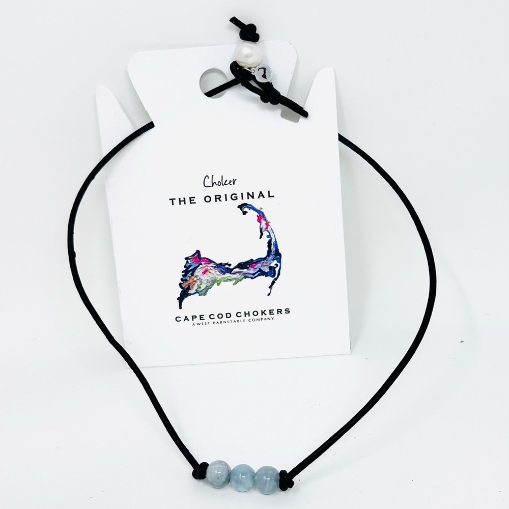 Cape Cod Chokers Beaded Choker Necklace Black Cord Beachy Y2K NWT Handmade